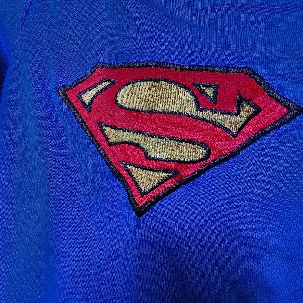 Superman Outfit Infant Size 6-12M Halloween Costume Cosplay Embroidered Logo EUC
